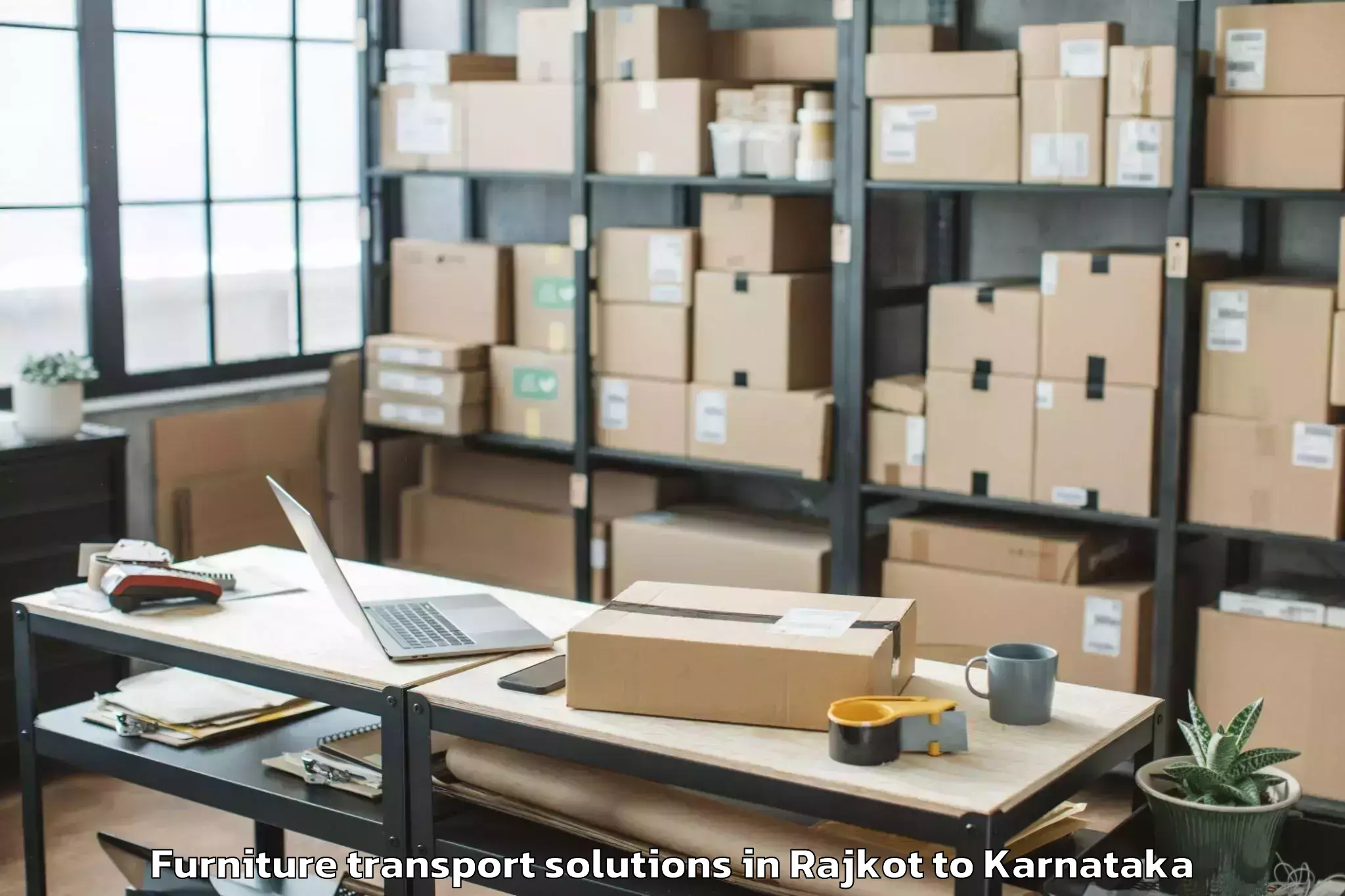 Professional Rajkot to Melukote Furniture Transport Solutions